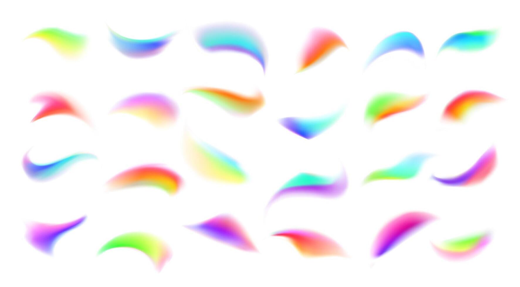 Rainbow gradient fluid shapes with soft edges vector