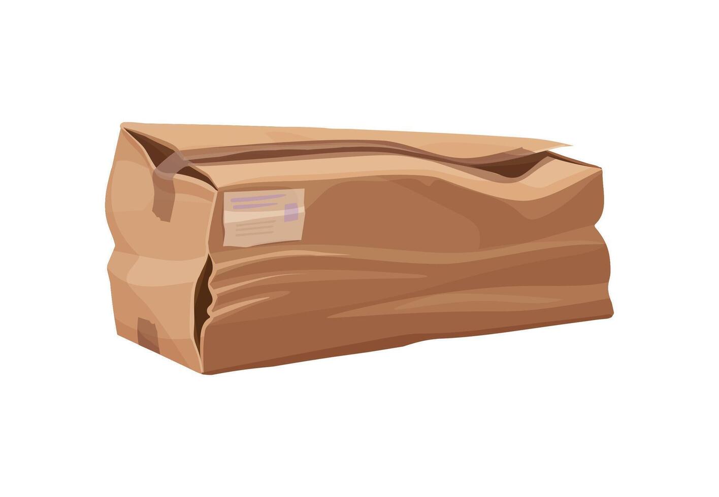 Damaged and ripped parcel cardboard box vector