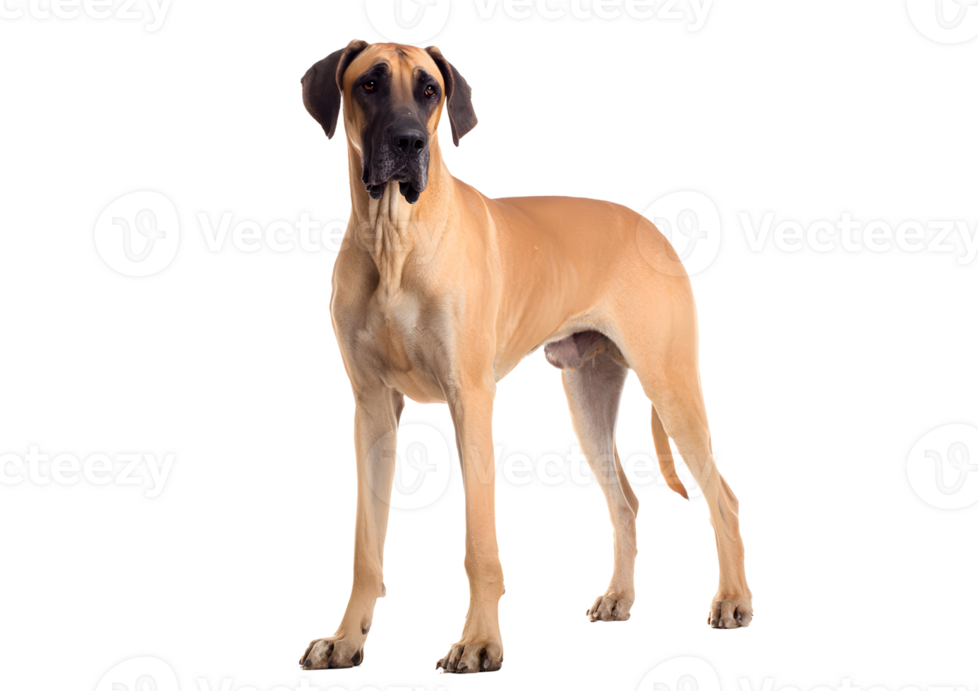Impressive Great Dane dog transparent isolated image highlighting its elegant appearance and friendly nature. png