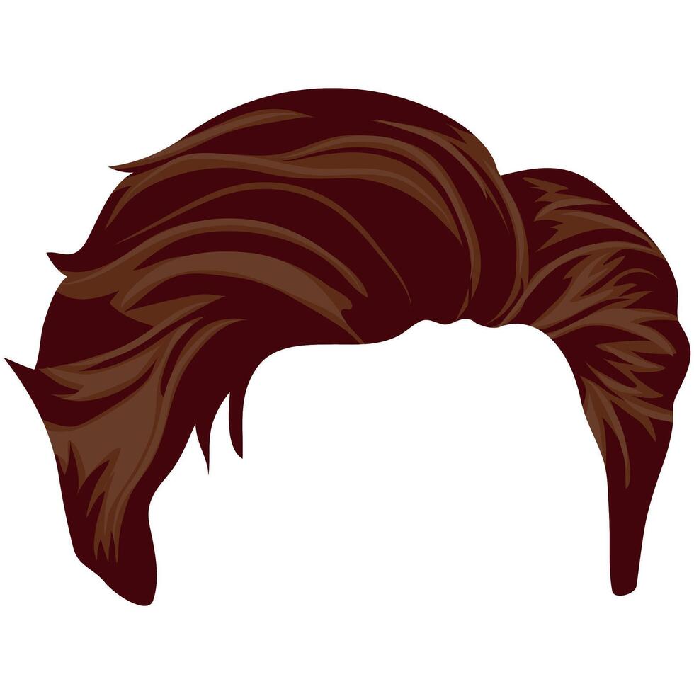 Men's haircut template for medium length smooth brown hair for male characters vector