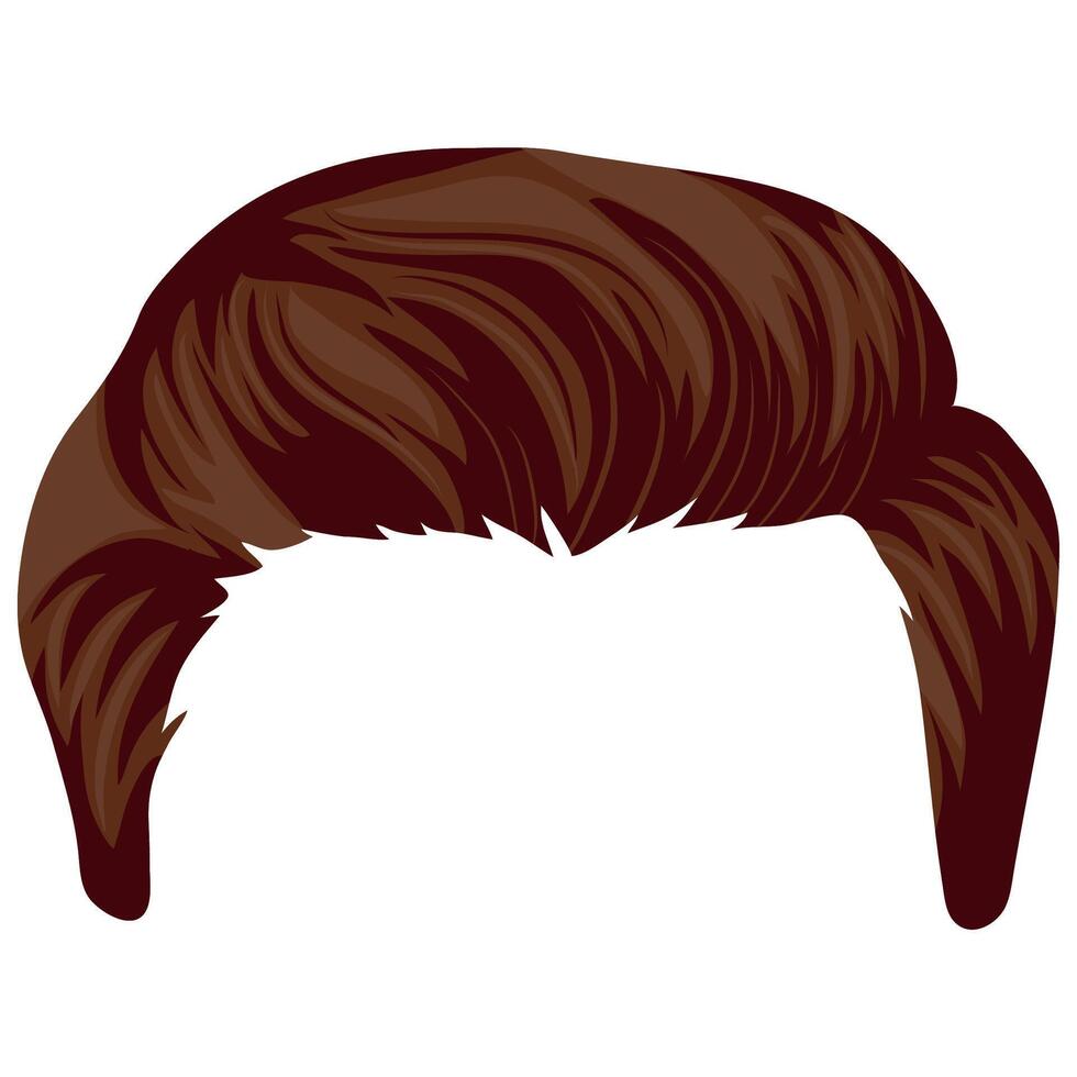 Men's medium length smooth brown hair styling template for male characters vector