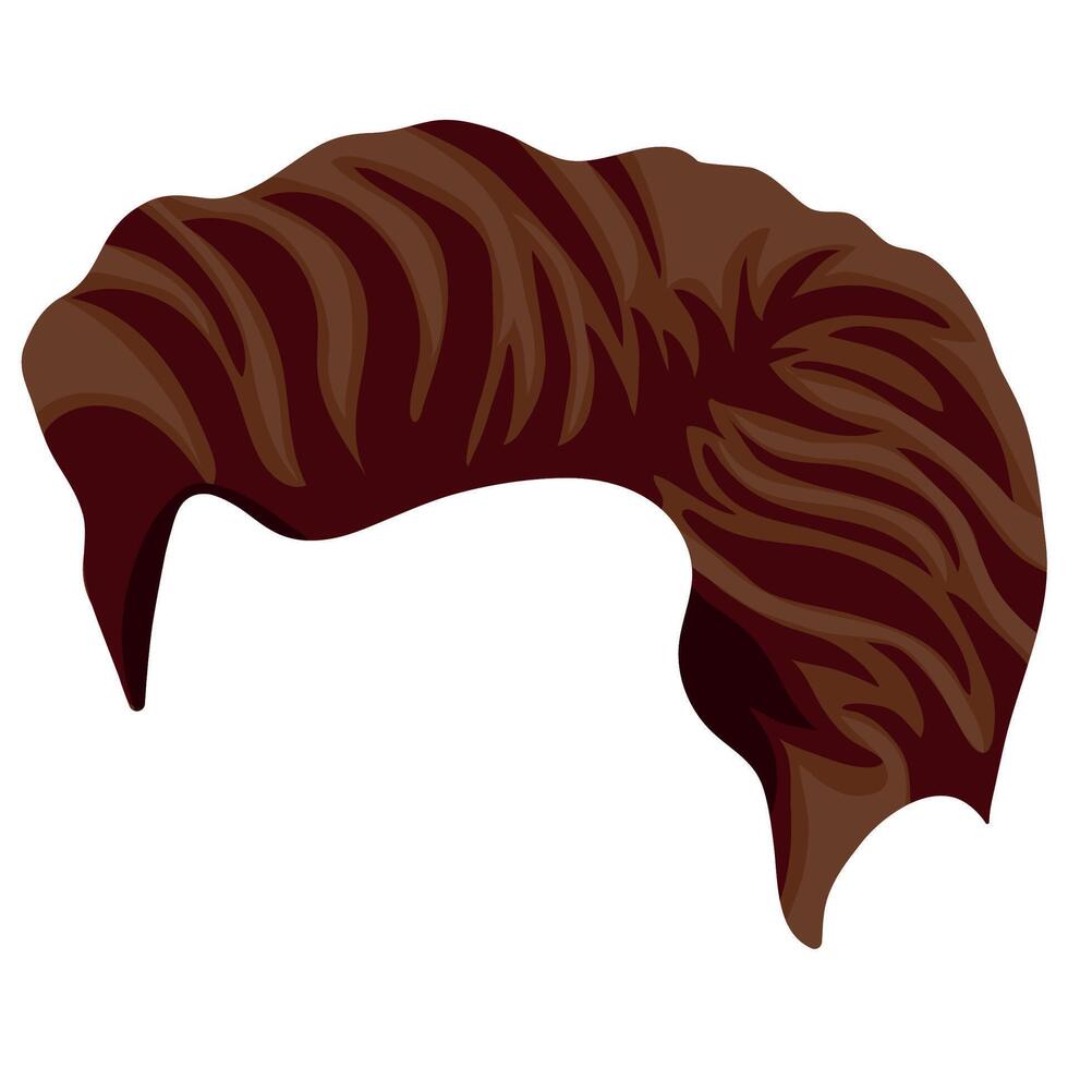 Men's smooth brown hair styling template side view for male characters vector