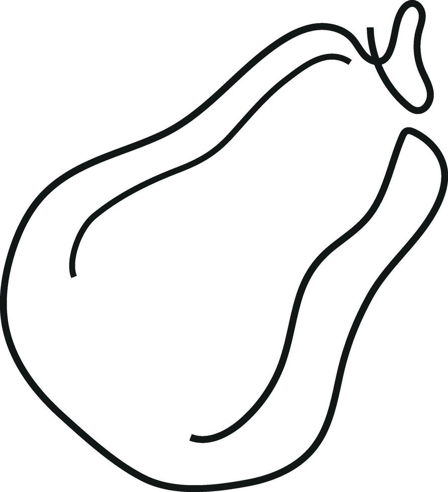 simple line art icon with a ripe long pumpkin, for logos or pattern vector