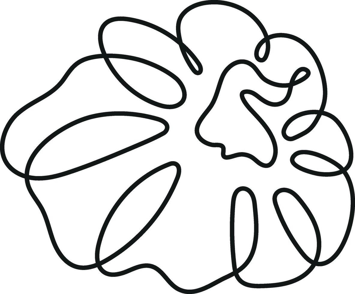 simple line art icon with a round ripe pumpkin drawn with chaotic lines, for logos or patterns vector