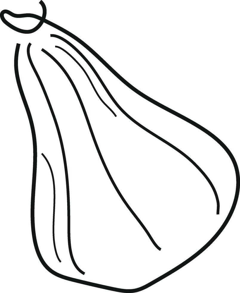 simple line art icon with a round ripe pumpkin of an oblong shape drawn with several lines, for logos or patterns vector