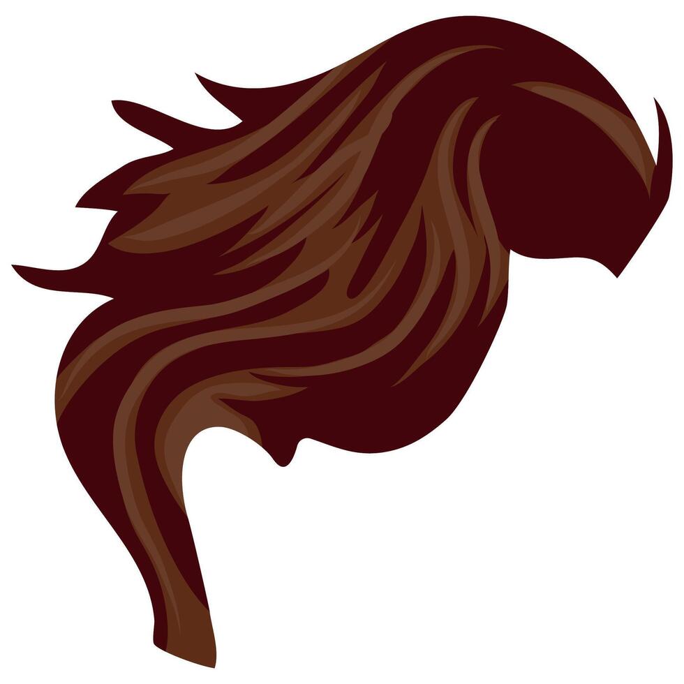 Men's haircut template for medium length smooth brown hair side view for male characters vector