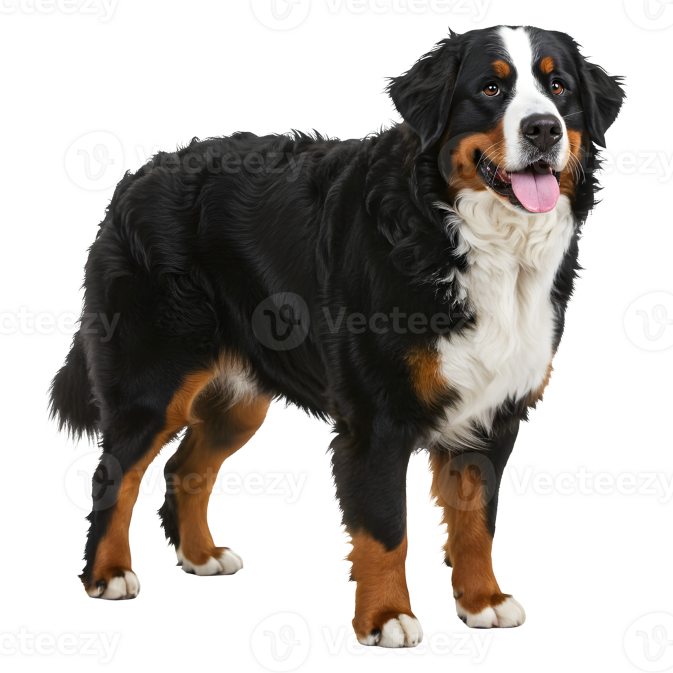 Majestic Bernese Mountain Dog Portrait A Stunning Canine Image png