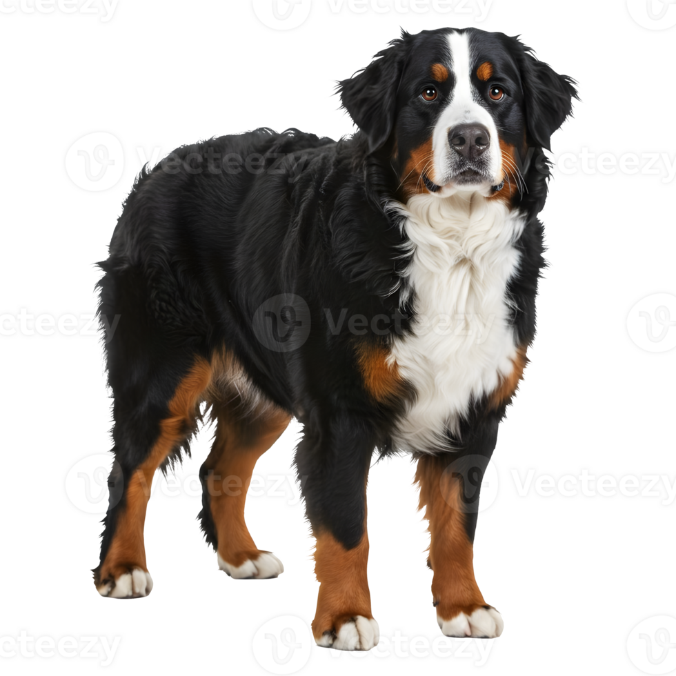 Majestic Bernese Mountain Dog Portrait, a Stunning Canine Image png