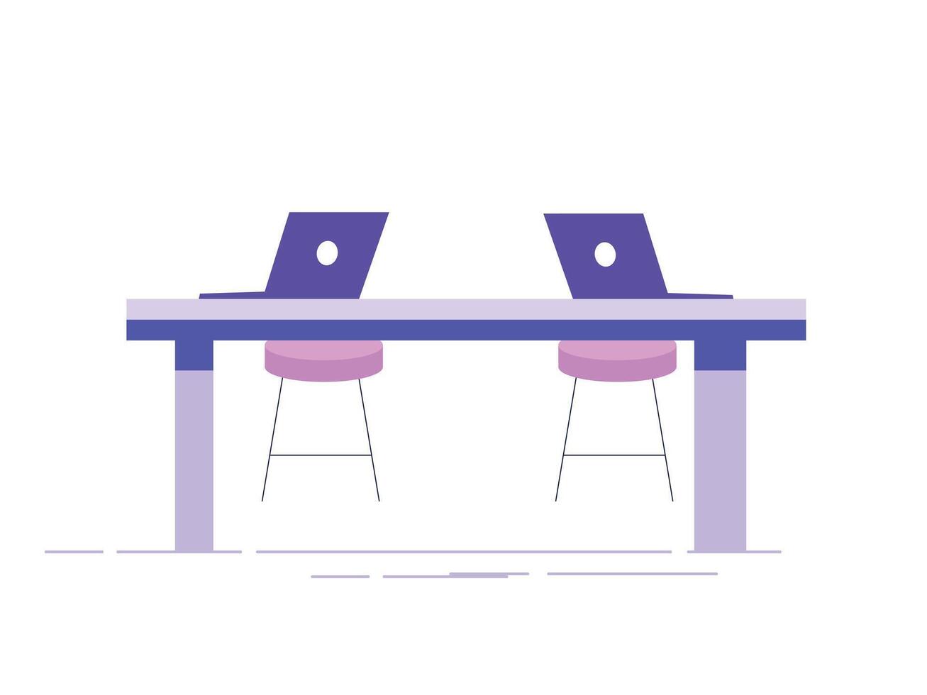 Modern office Empty no people on desk office concept. flat cartoon graphic design illustration vector