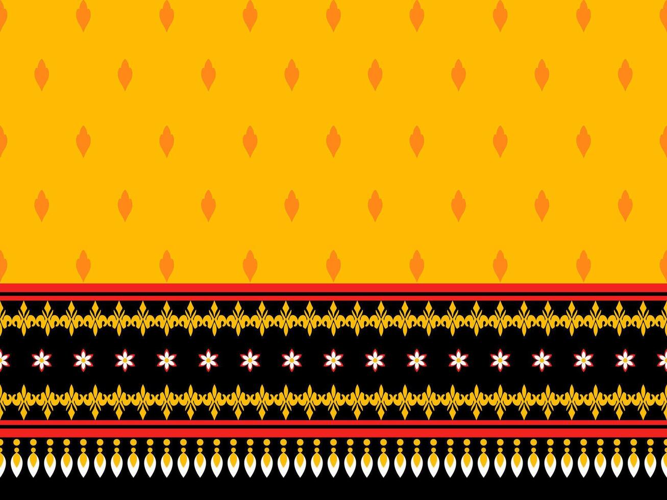 Traditional Textile Design with Geometric and Floral. vector