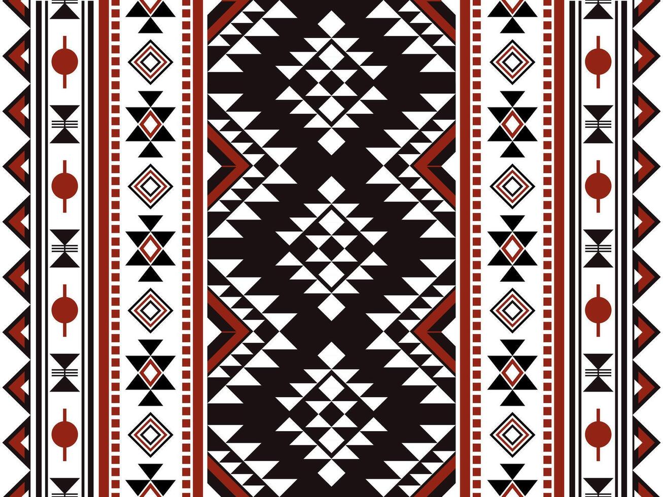 Tribal pattern in black, white, and red vector