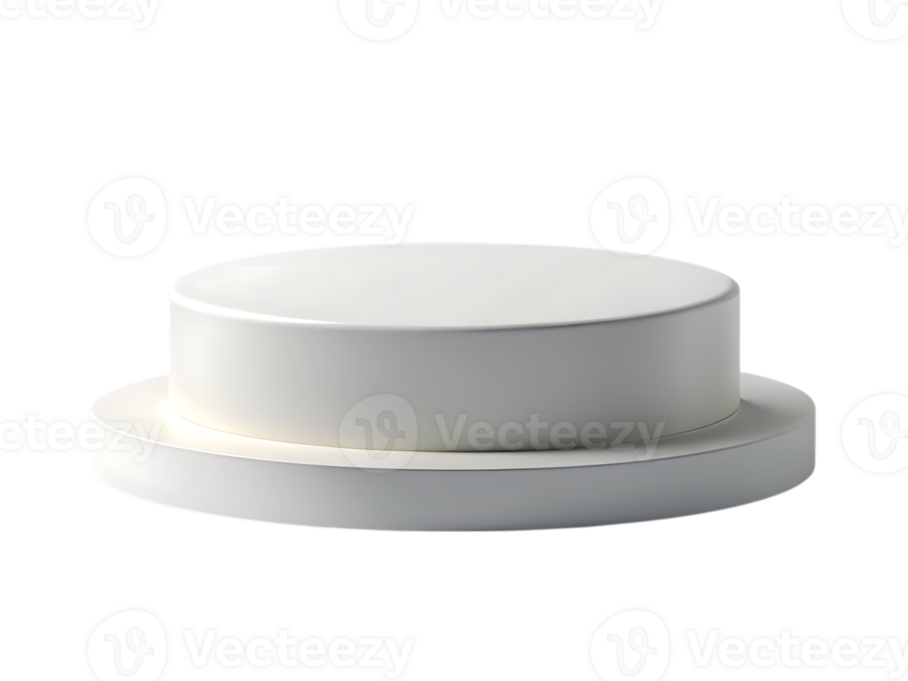 White round two tier display stand isolated on transparent background png