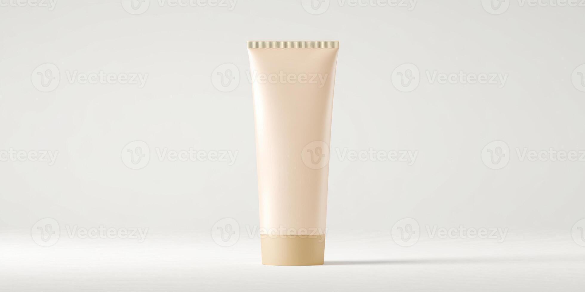 Minimalist ultra realistic sunscreen product design for skincare promotion photo