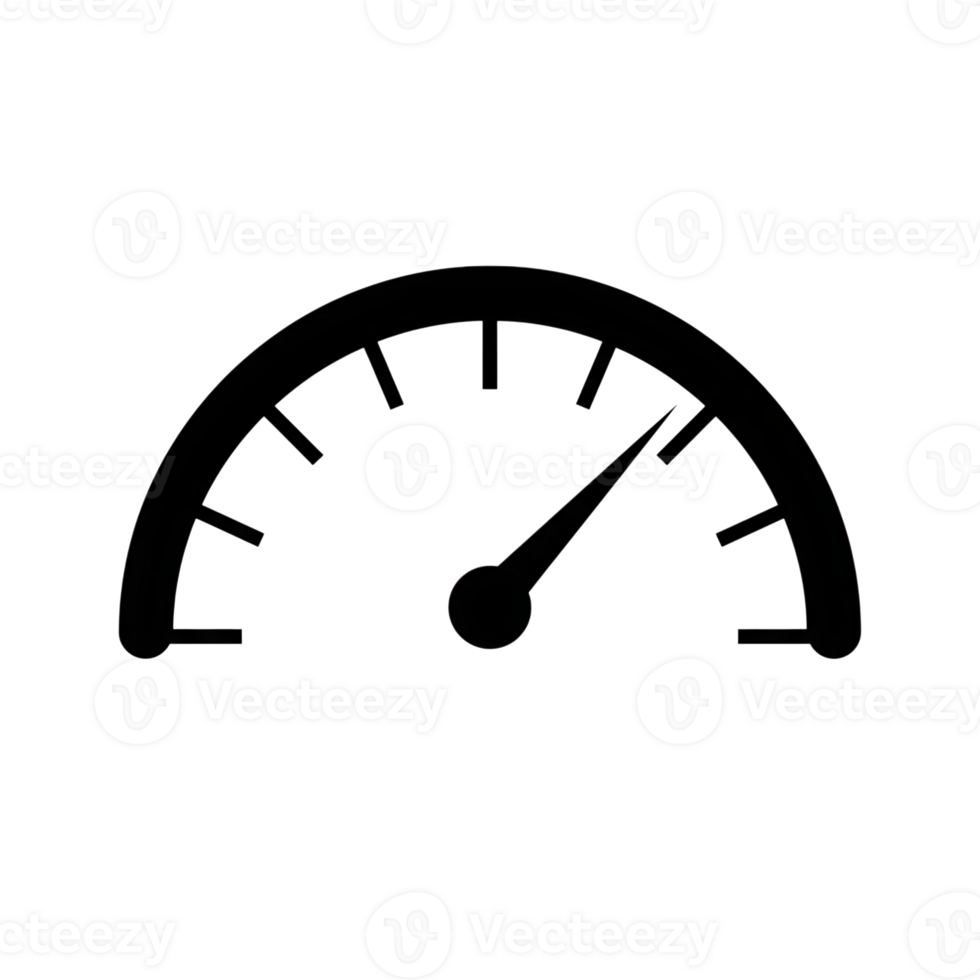 Simple speedometer gauge icon isolated on transparent background png