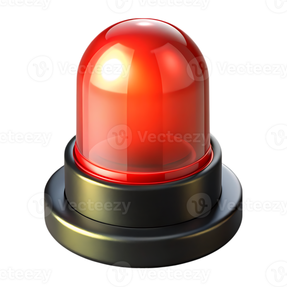 Red emergency light beacon isolated on transparent background png