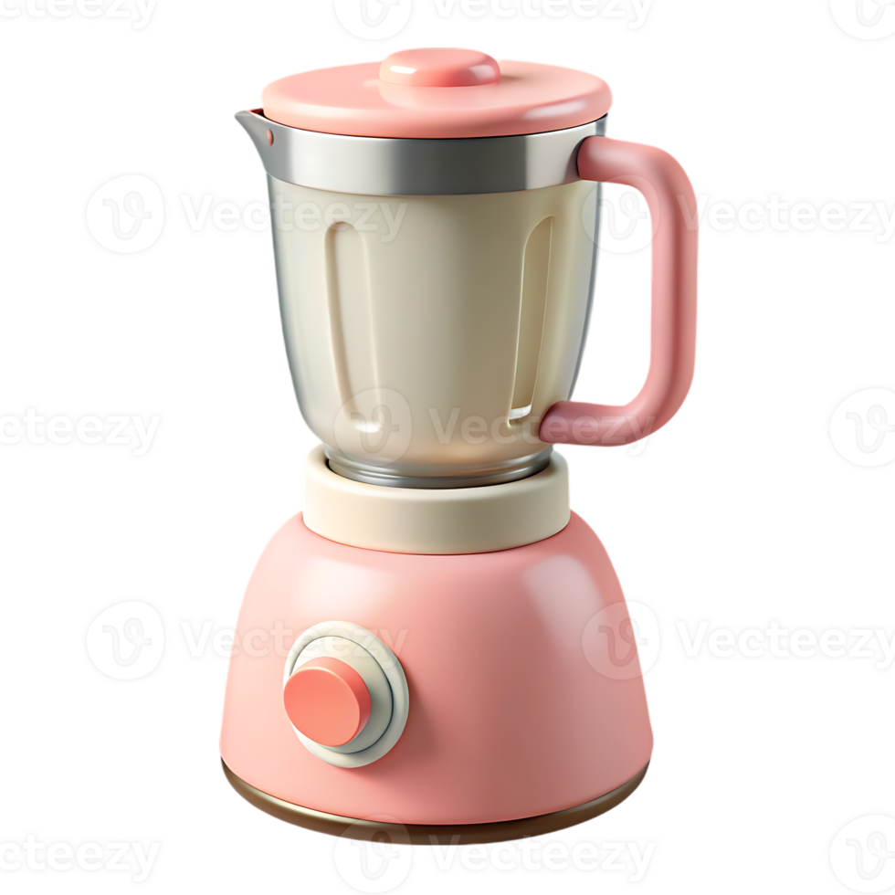 Retro pink blender kitchen appliance isolated on transparent background png
