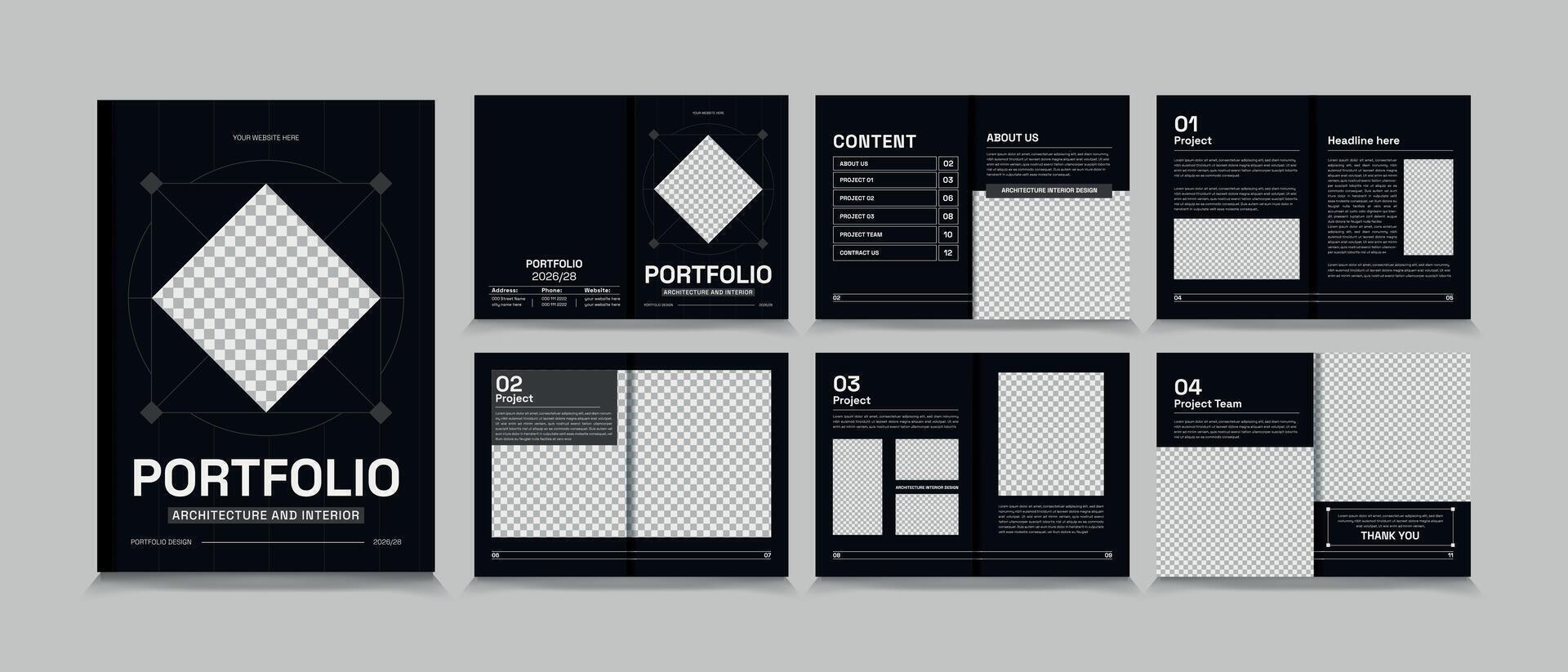 Architecture Minimalist Portfolio Template vector