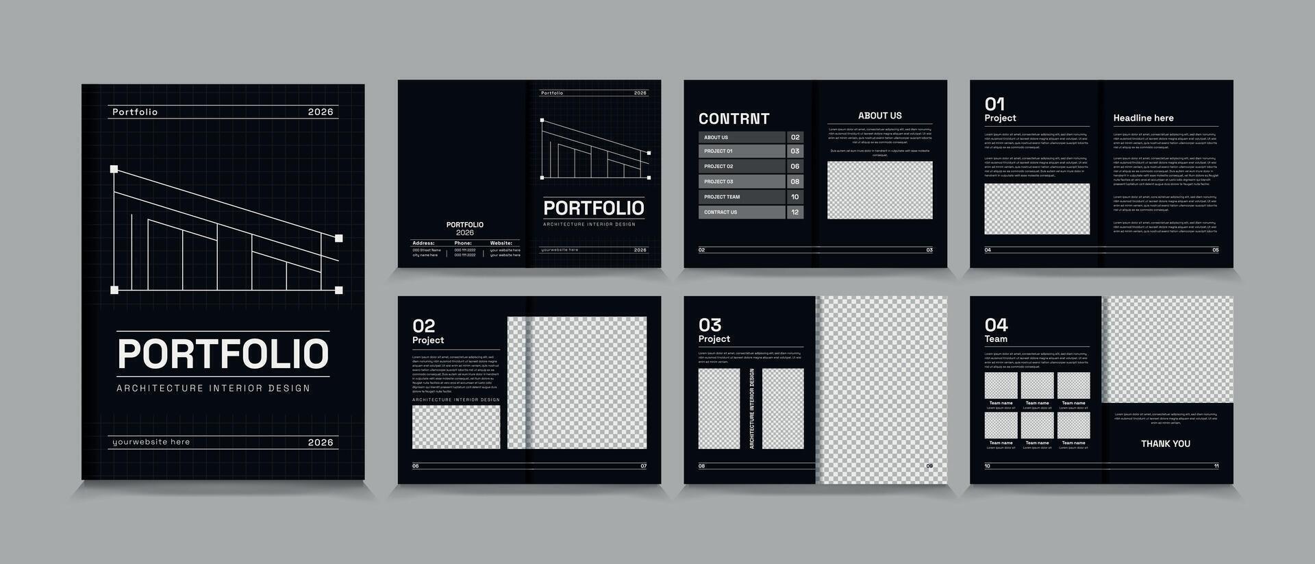 architecture portfolio design portfolio template interior portfolio vector