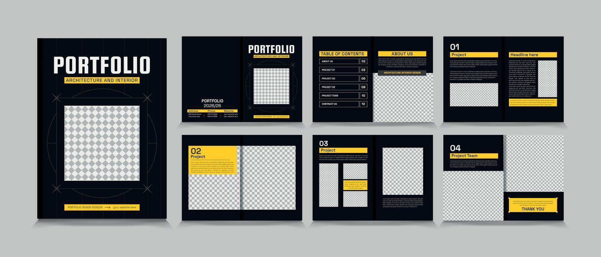 Architecture Portfolio Design Layout vector
