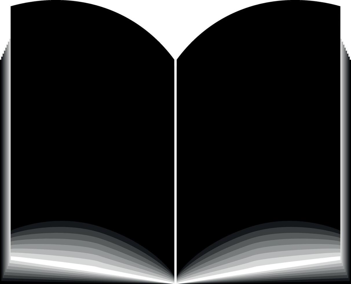 Abstract open book icon black and white vector