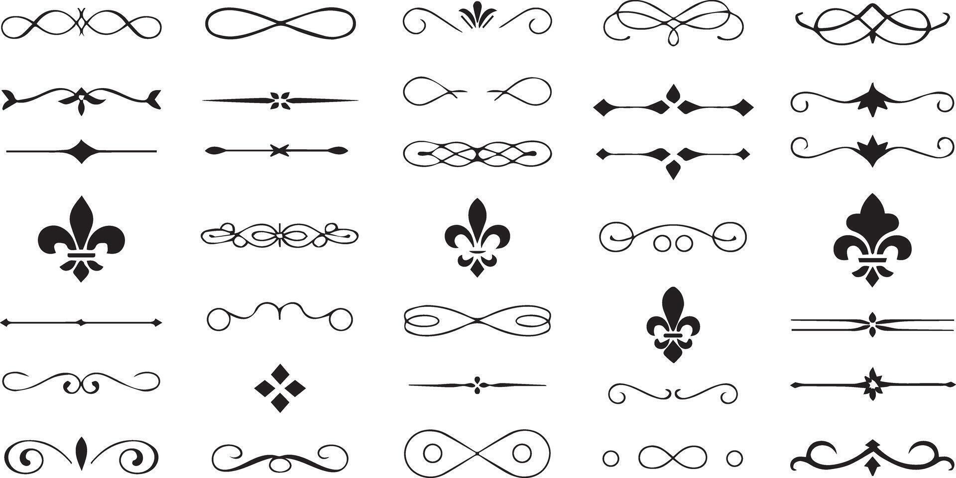 Collection of elegant flourishes and decorative dividers vector