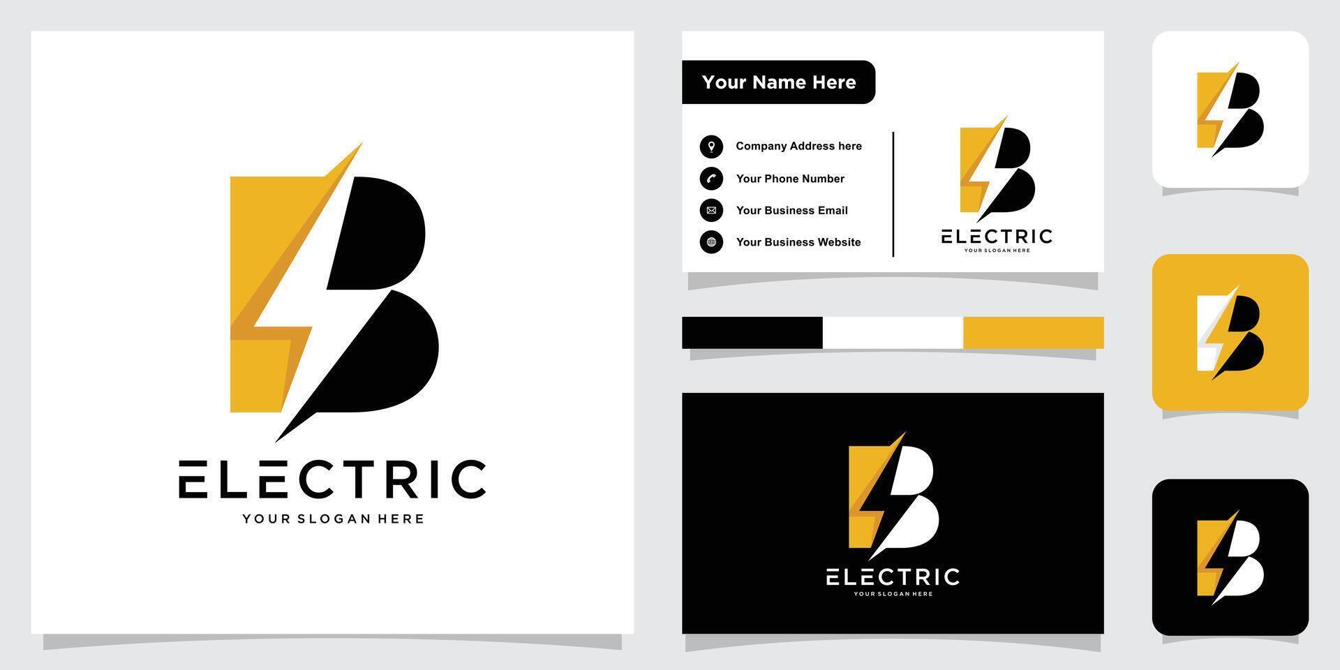 Flash B Letter Logo, Electrical Bolt Logo R vector
