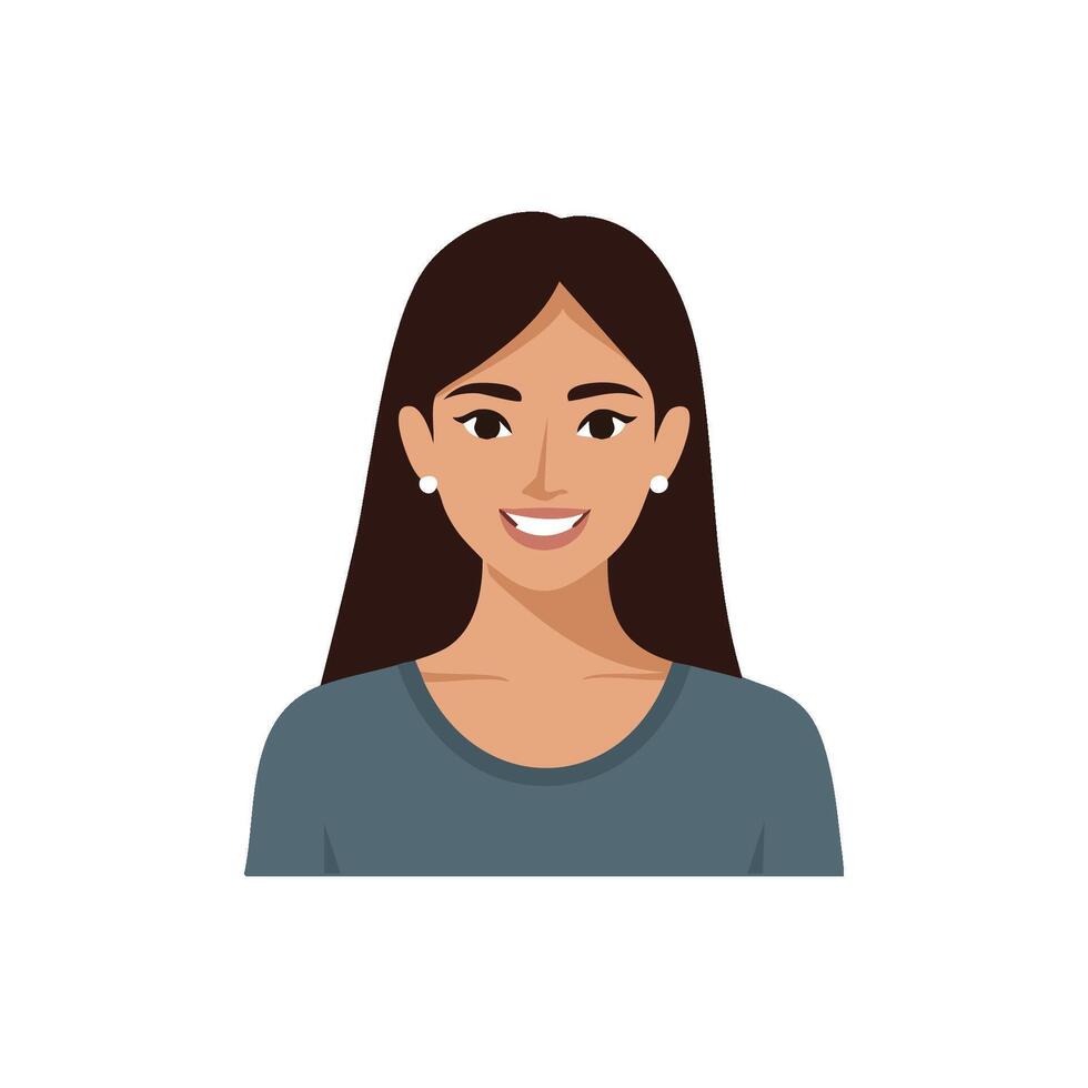A woman with long hair and a smile vector