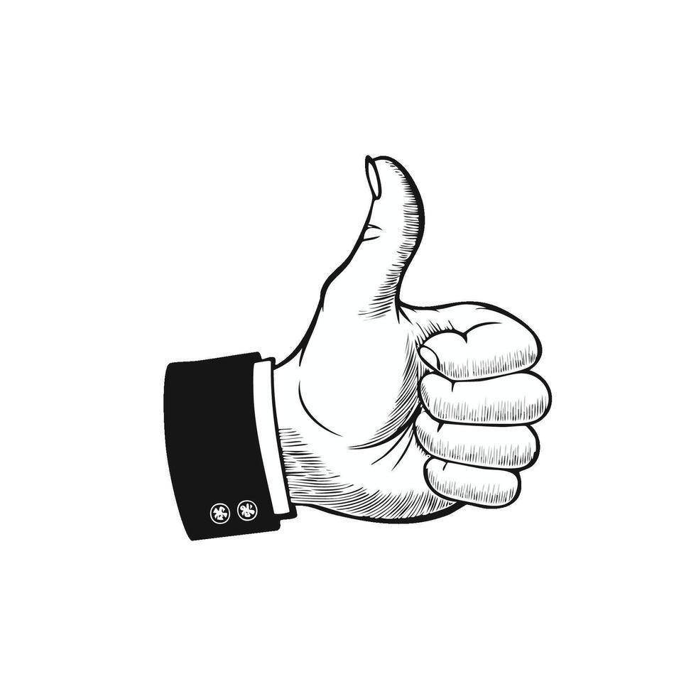A hand with a thumb up and a thumbs up sign vector