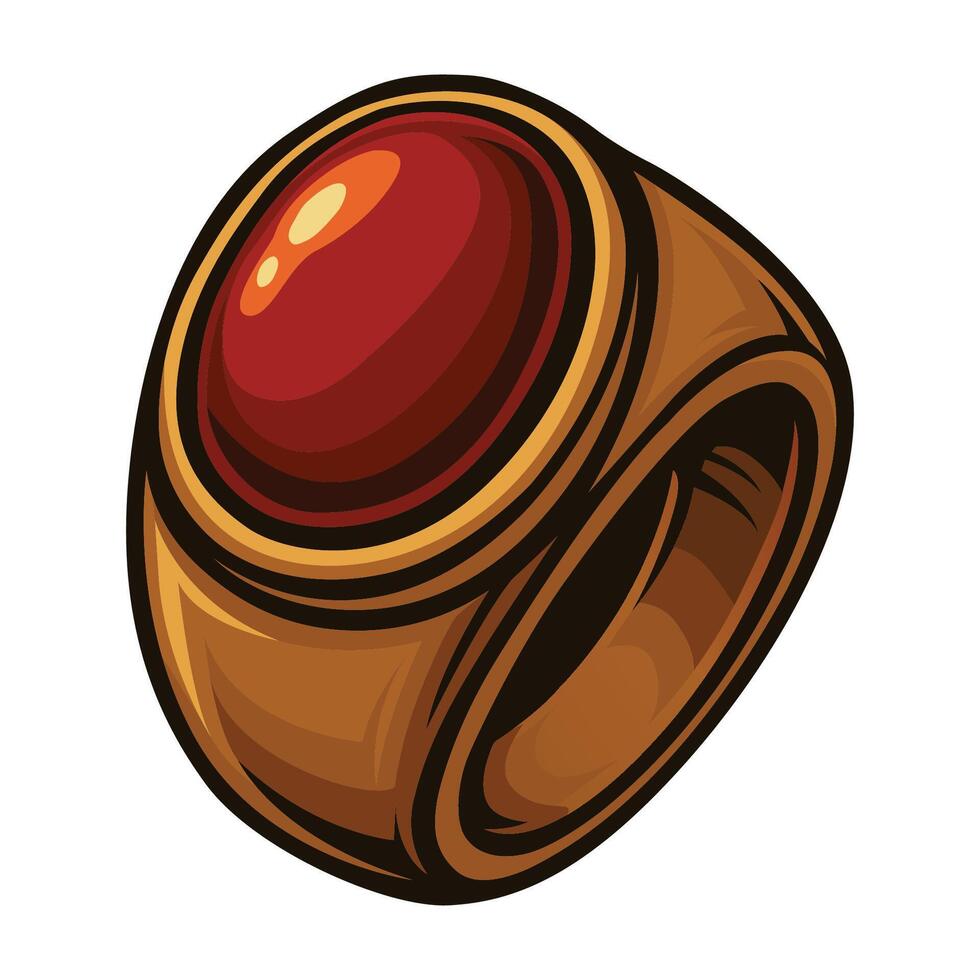 a ring with a red stone on it illustration vector