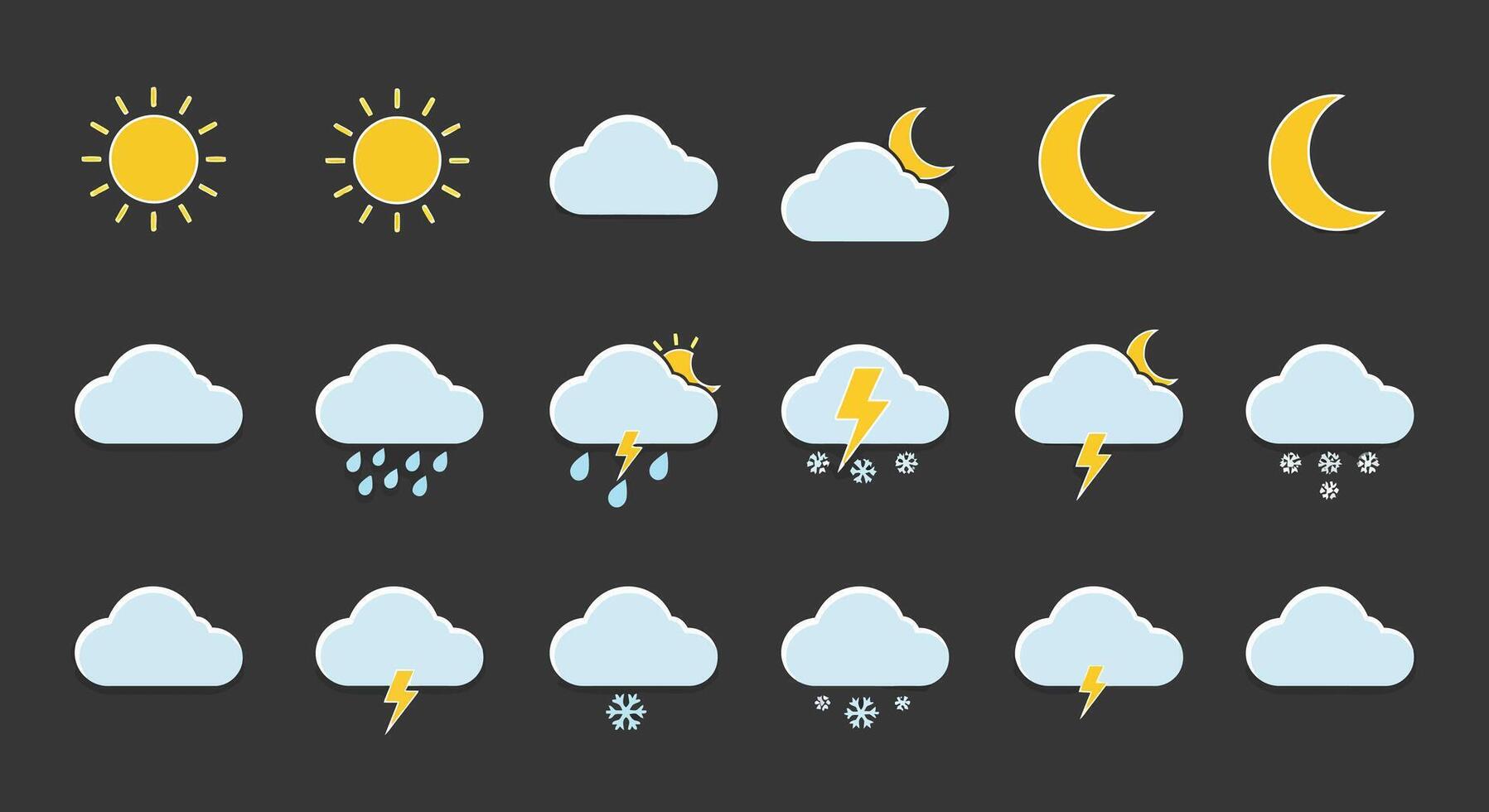 weather icons set vector