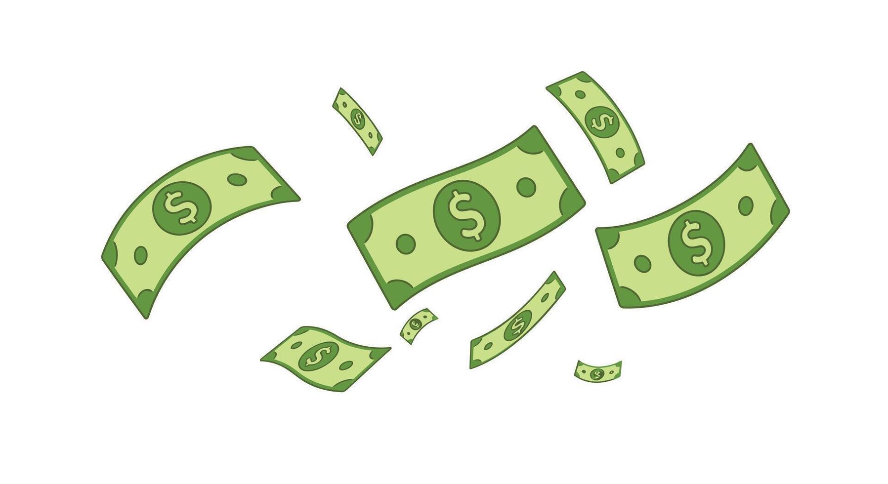 money flying in the air on a white background vector