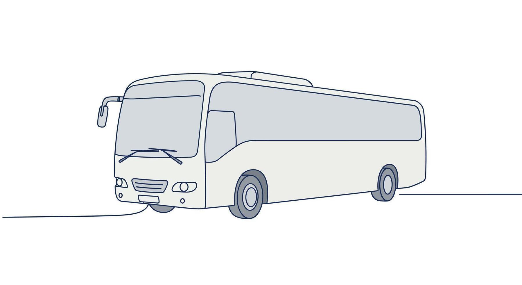 a line drawing of a bus on a white background vector