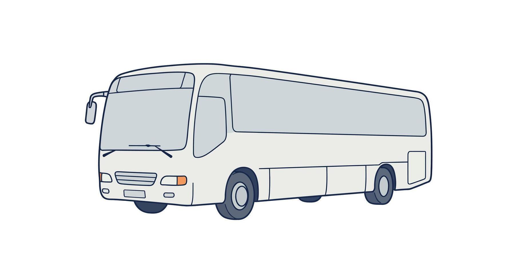 a white bus on a white background vector