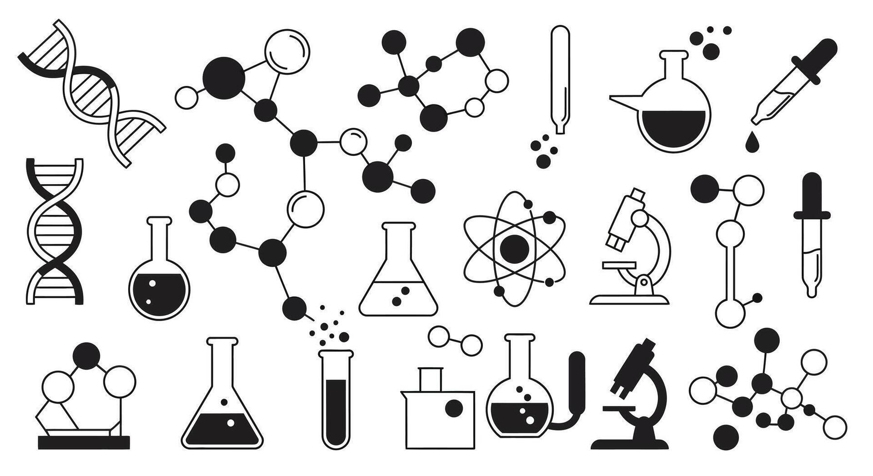 science and technology icons set vector