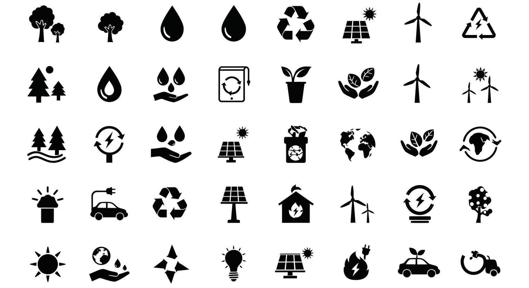 icons of ecology and environment vector