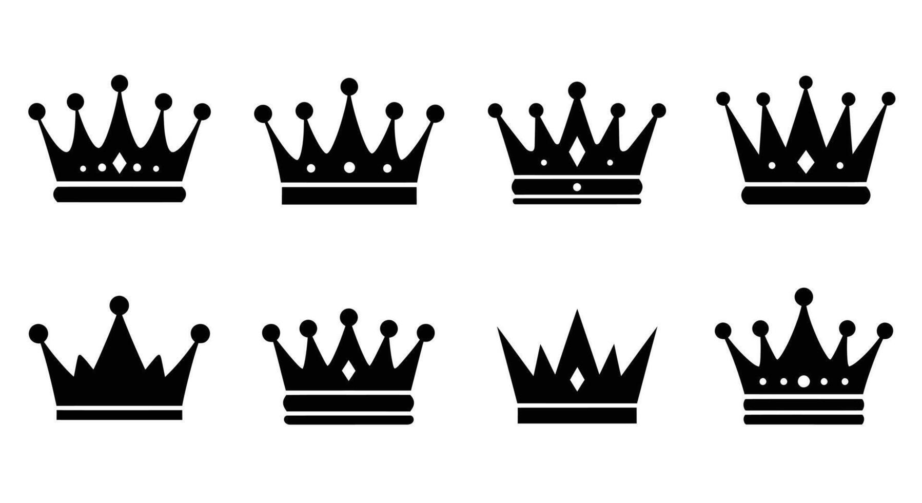 a set of crowns on a white background vector