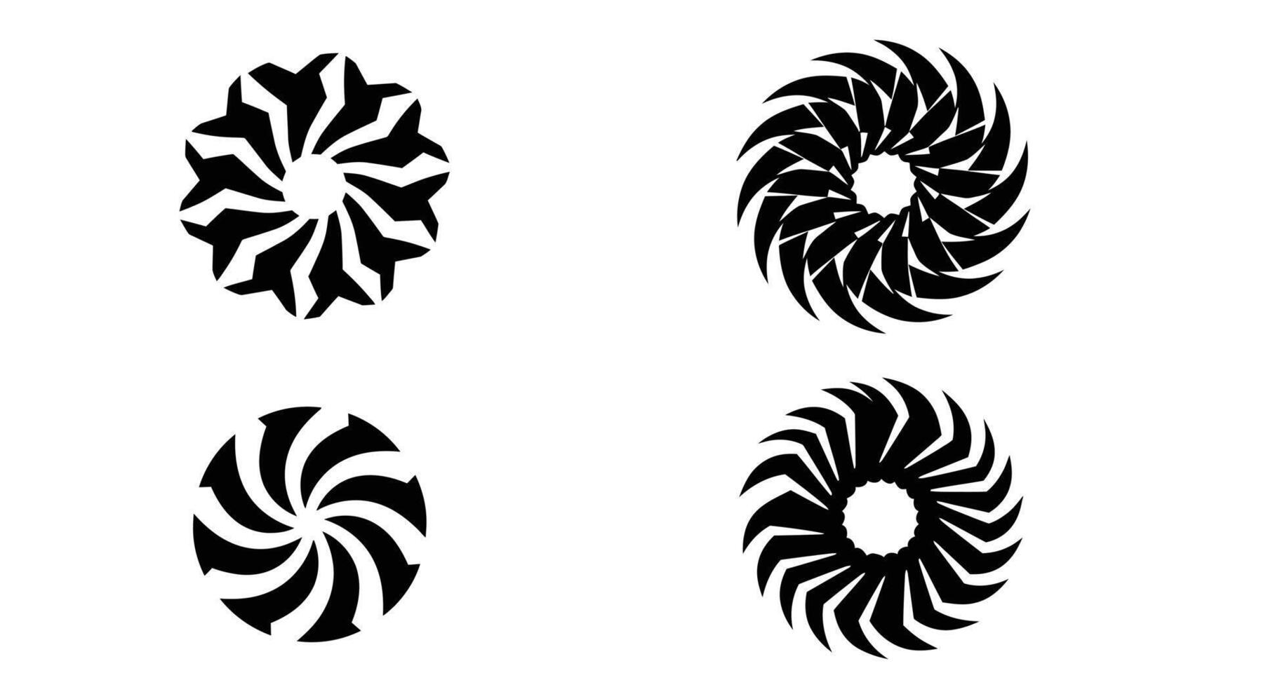 four different designs of spiral patterns vector