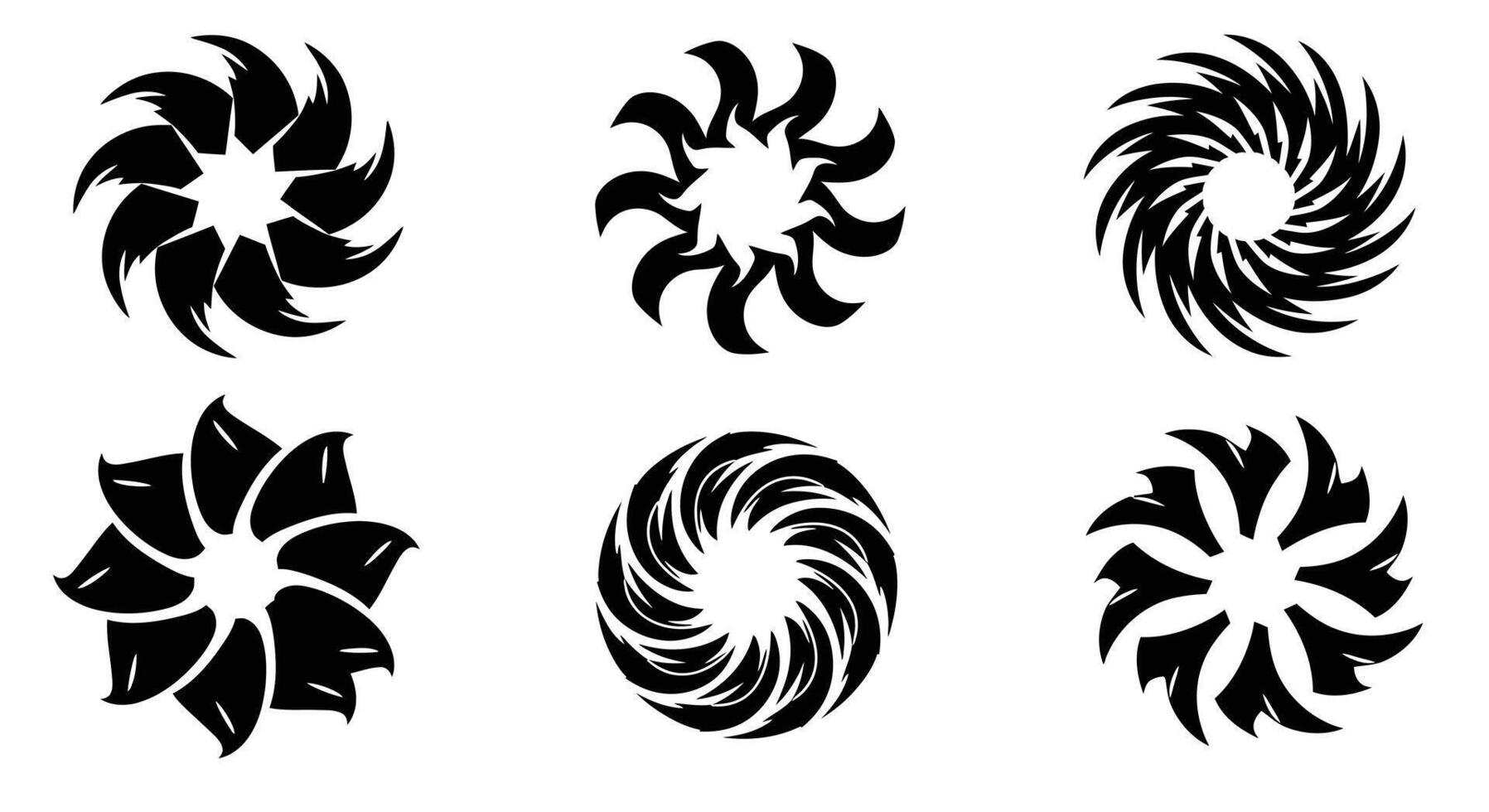 a set of black and white tribal designs vector