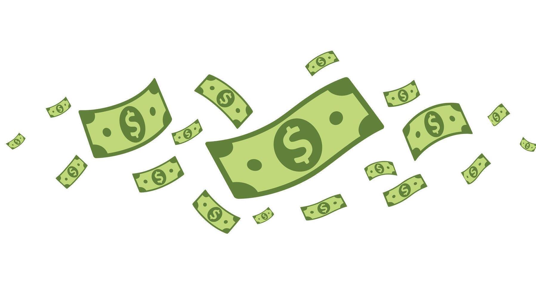 money flying in the air on a white vector