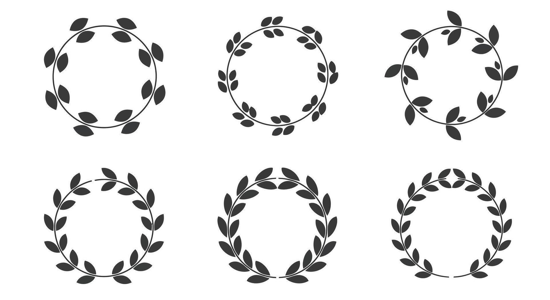 set of laurel illustration vector