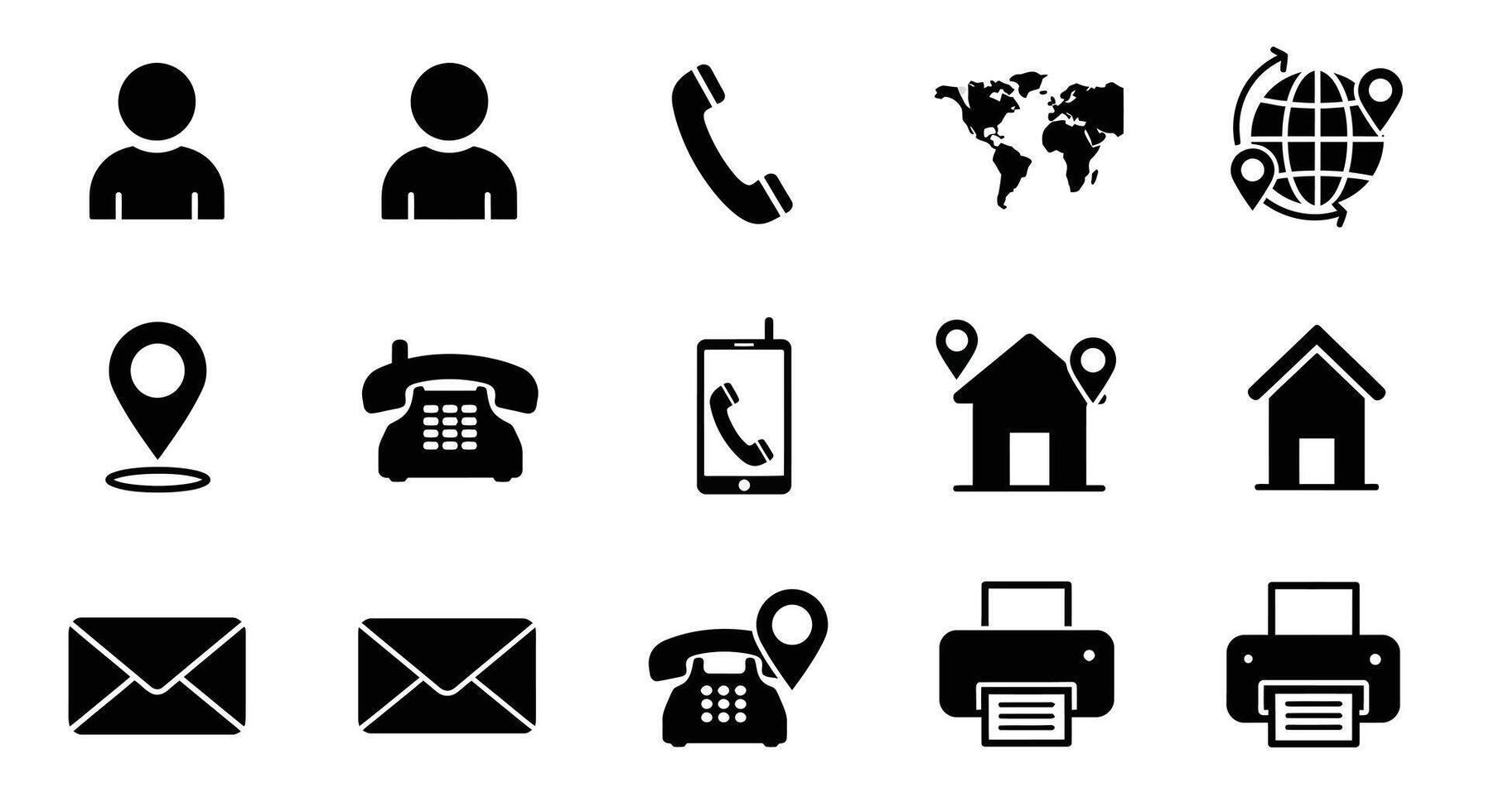 various icons of various types of people and objects vector