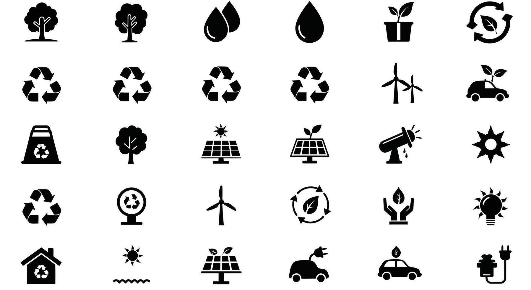 various icons of ecology and environment vector