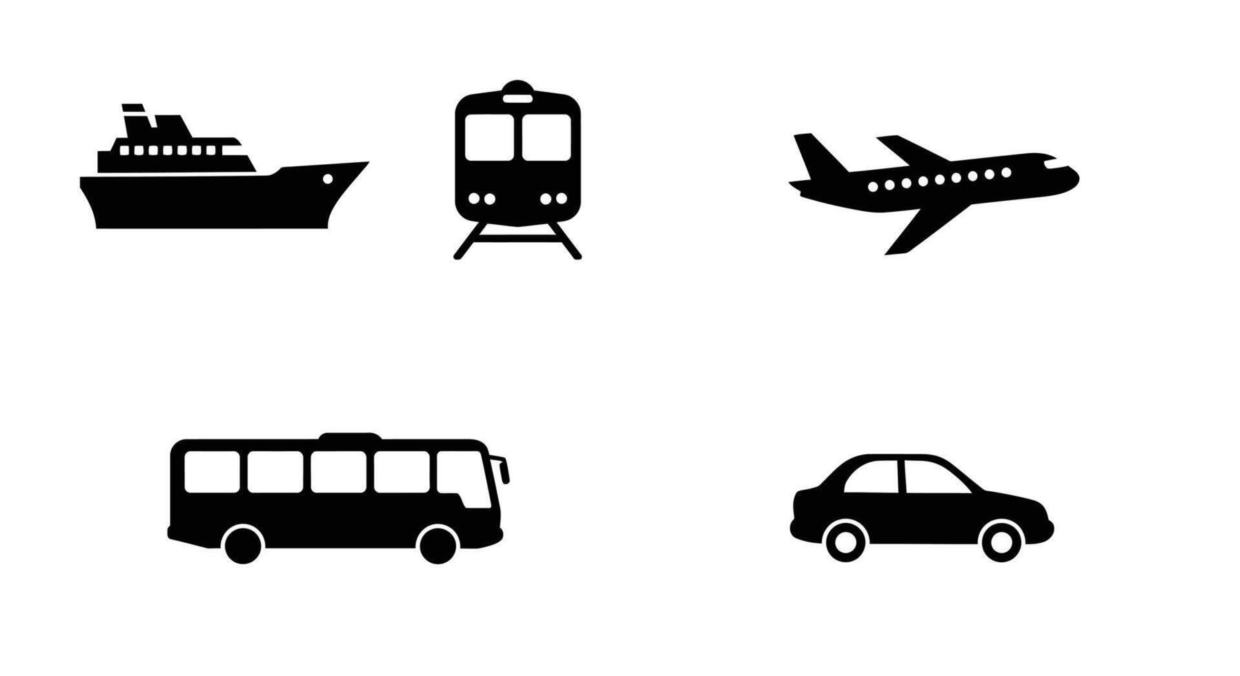 transportation icons set on white vector