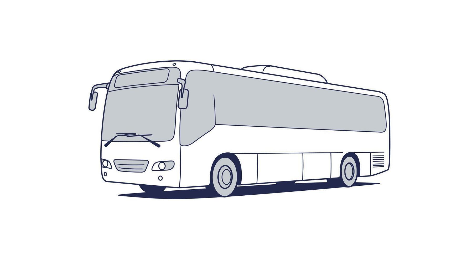 a bus is shown in a line drawing vector