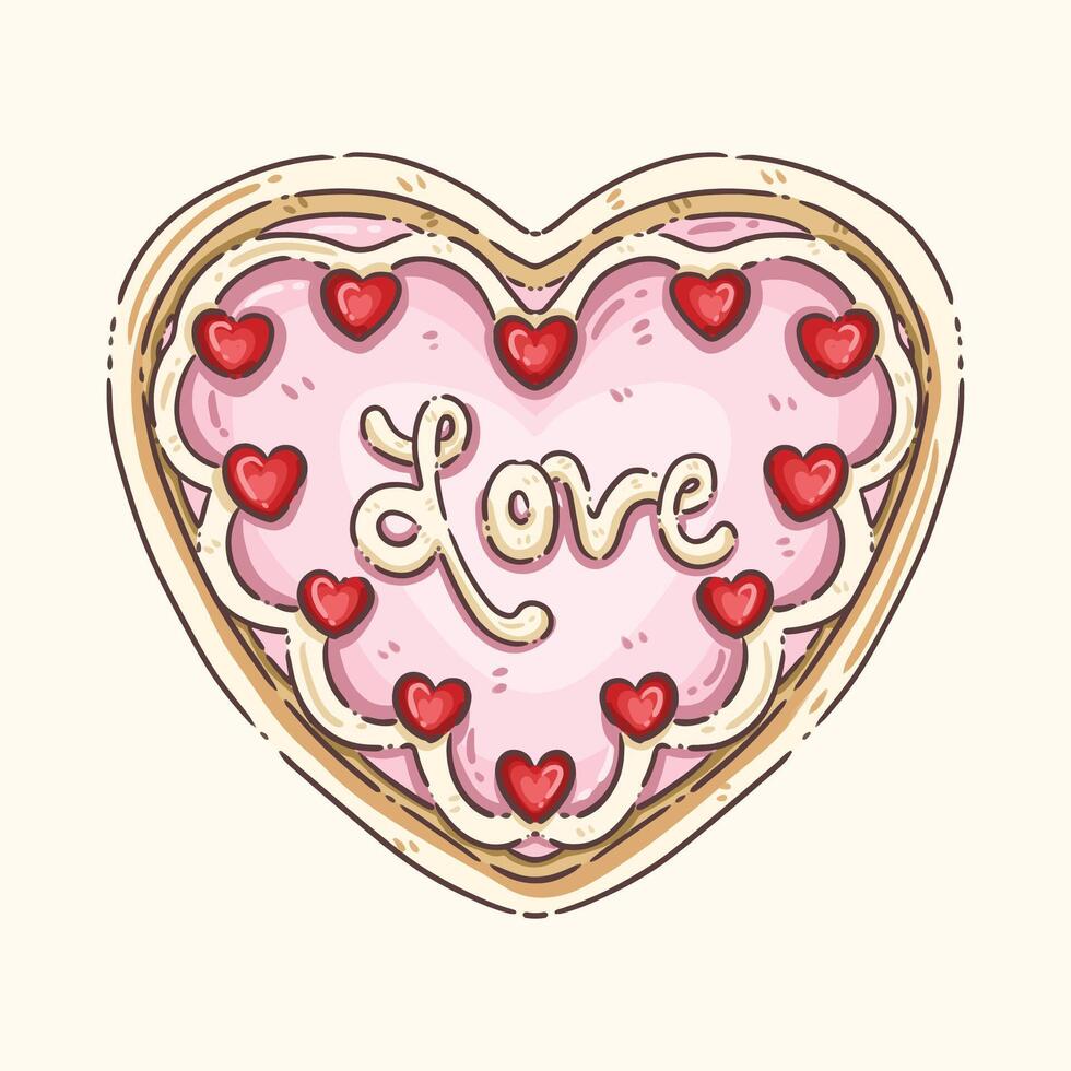 cookie strawberry love vector