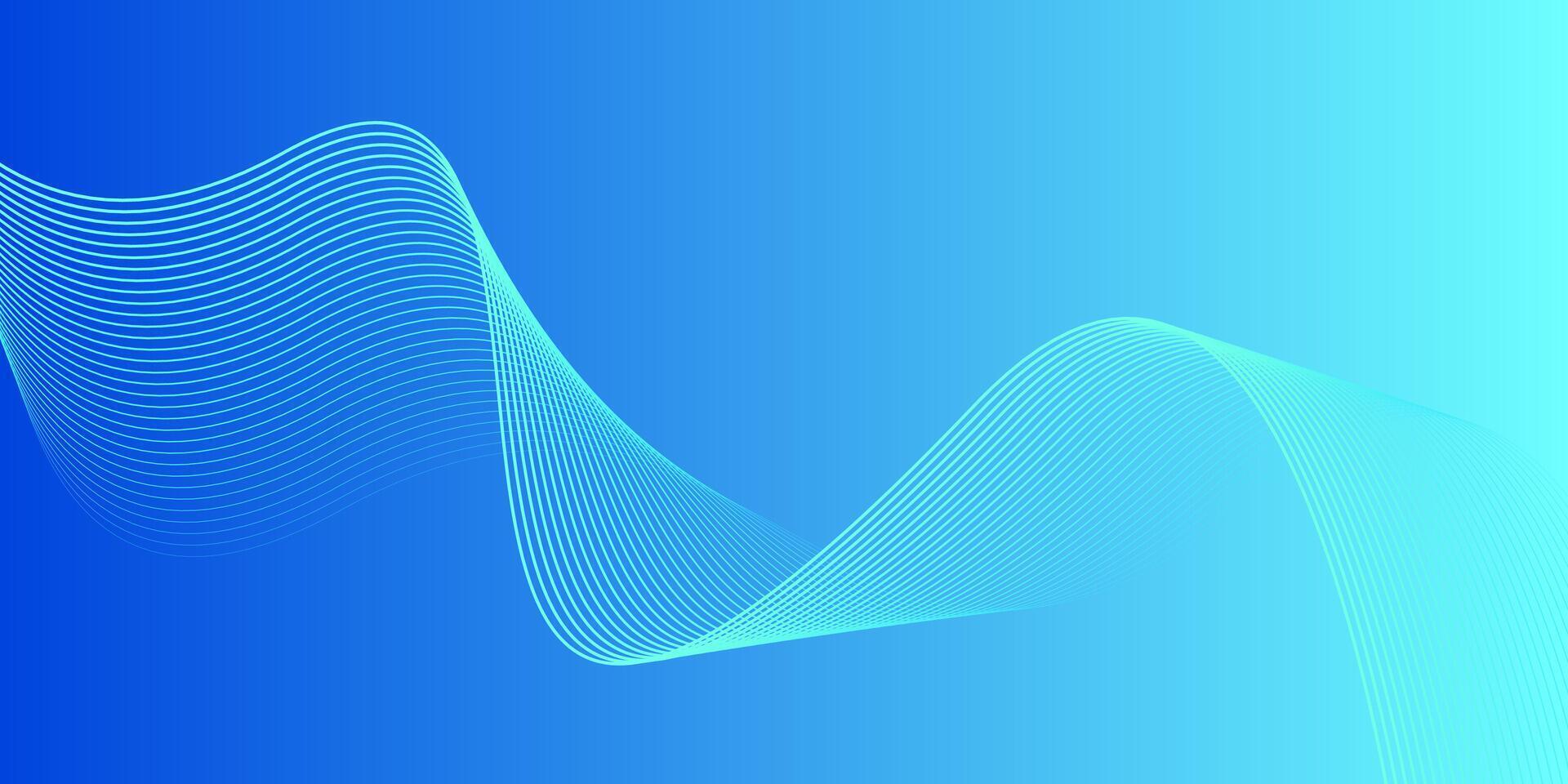 Abstract glowing wave line on dark blue background. Dynamic wave pattern. Modern flowing wavy line. Futuristic technology concept. Suit for banner, poster, cover, brochure, flyer, website vector