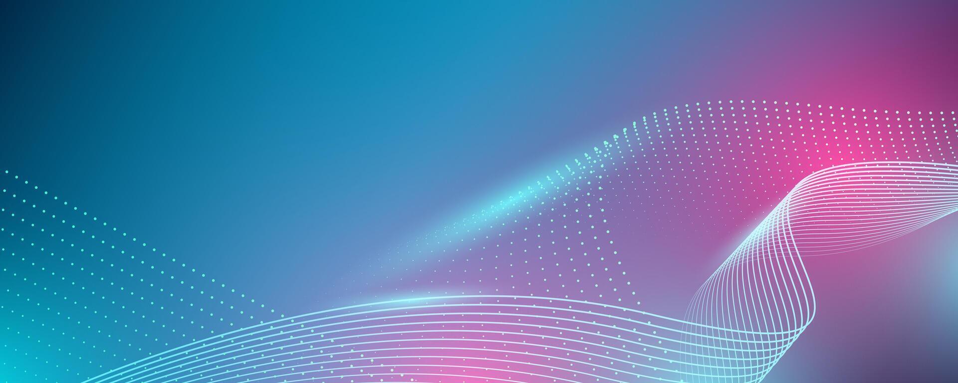 Abstract dark blue color. Futuristic technology background. Dynamic line wave big data particle flow. vector