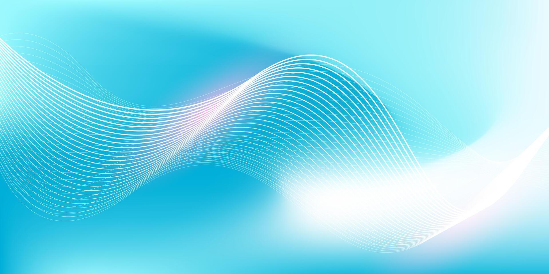 Abstract blue gradient background with shining line wave. Minimalist background for banner, poster, cover, brochure, flyer, website vector