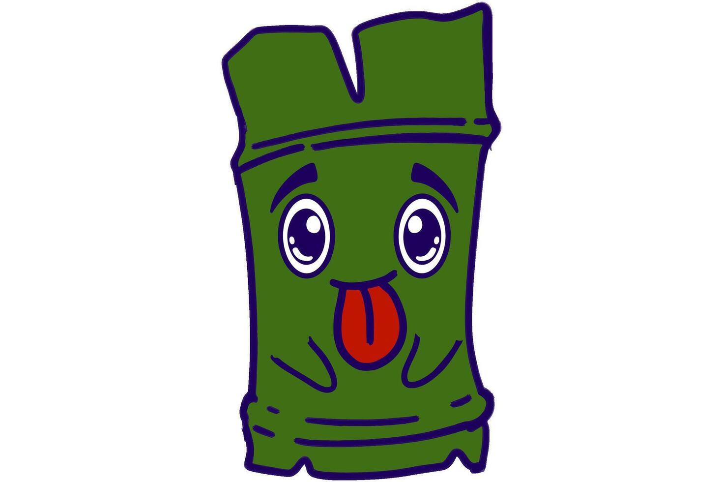 Adorable Bamboo Characters Taunting With Tongue Sticking Out vector