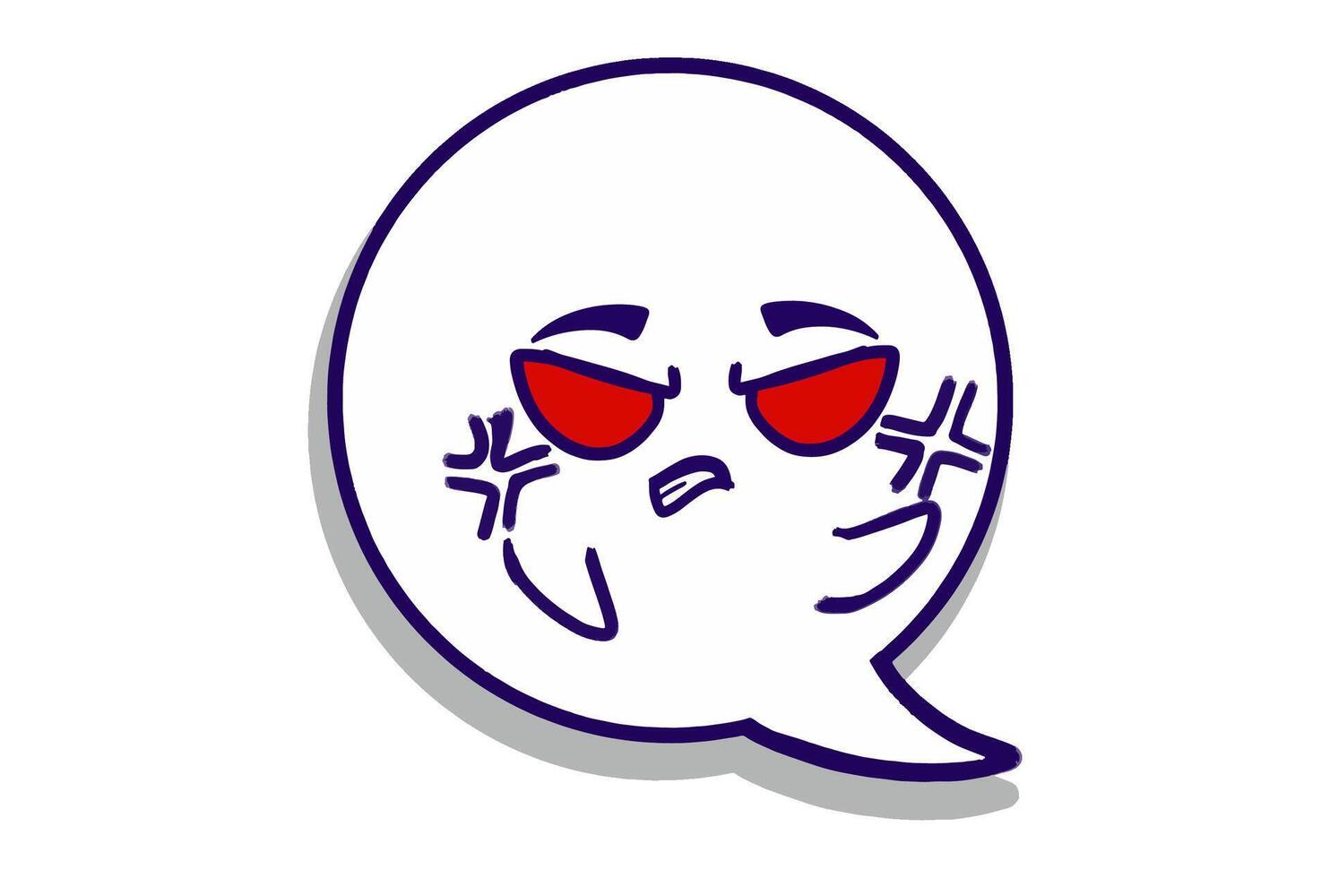 Angry expression Emoji Bubble Chat Mascot Characters vector
